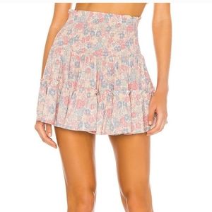 BOBI Black Festival Floral Mini Skirt In Multi Size MED